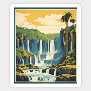 Iguazu Falls Parana Brazil Vintage Tourism Travel Poster Sticker